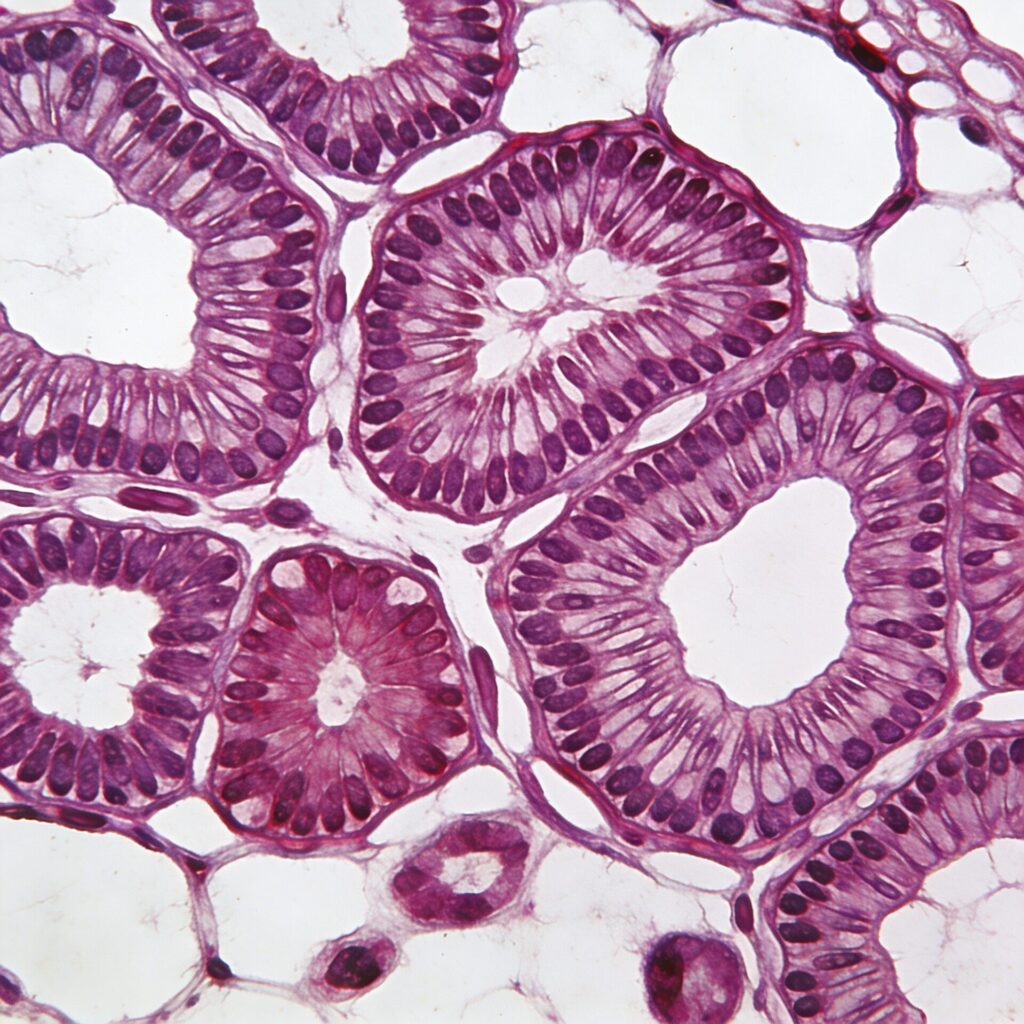 High-resolution view of a digital pathology whole slide image managed in DICOM format.